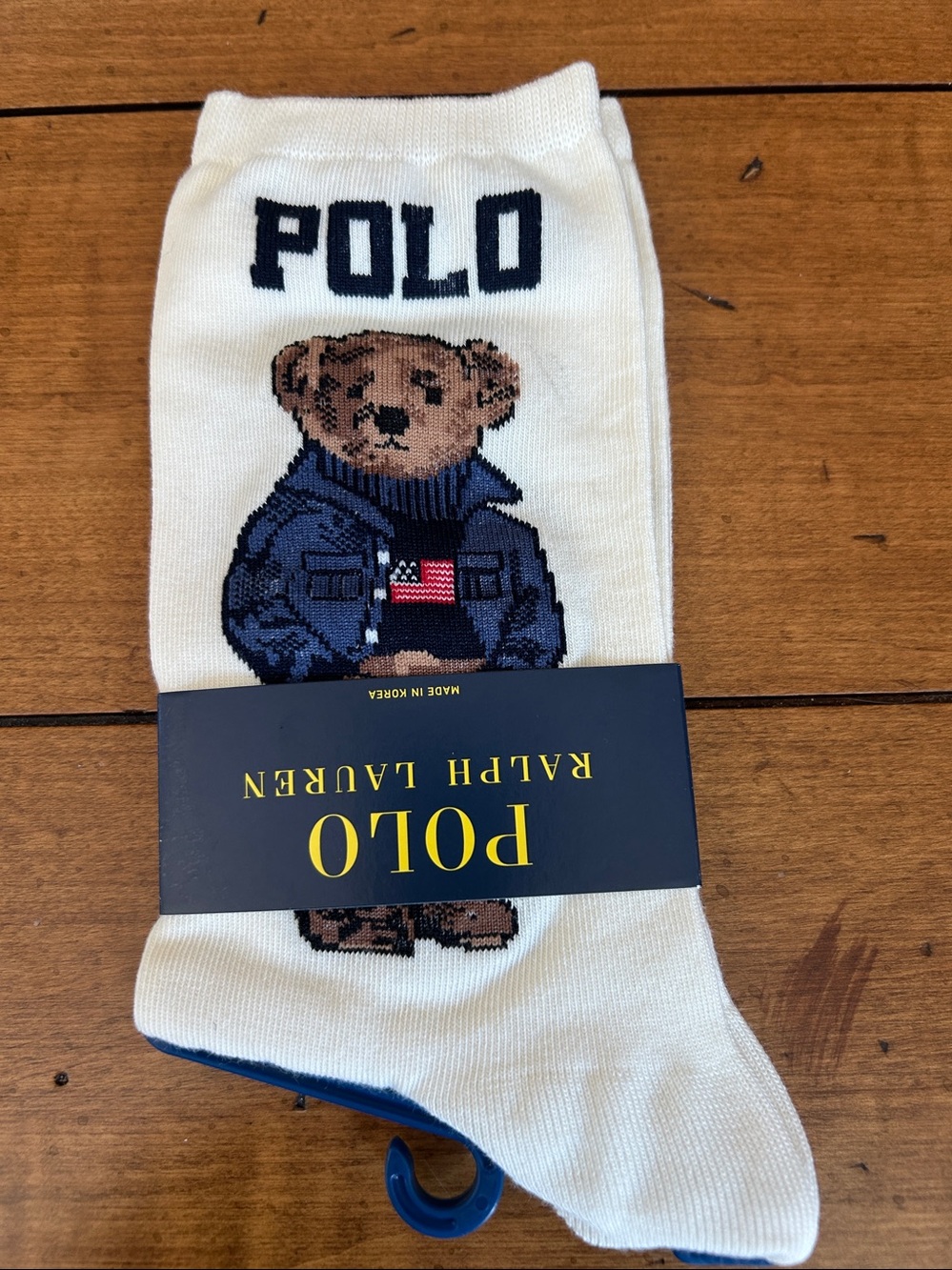 Polo by Ralph Lauren Americana Bear Crew Socks - ivory
